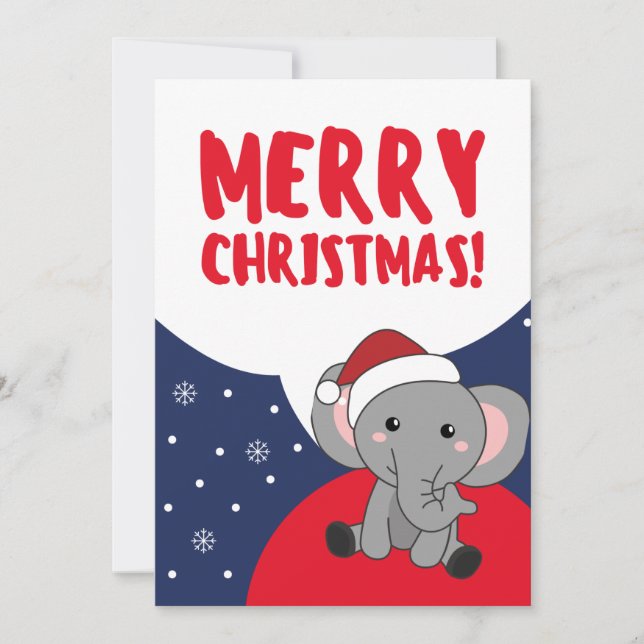 Elefanter (Elephant jul Snö Winter Animals Elephan Julkort (Framsida)