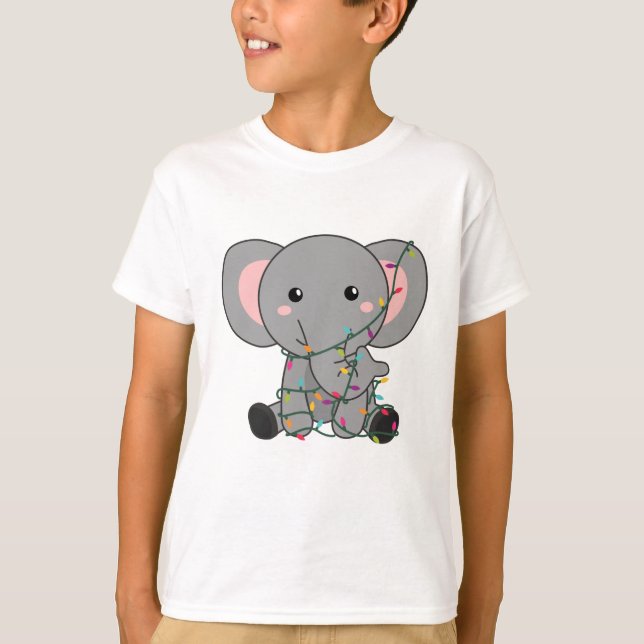Elefanter (Elephant jul Snö Winter Animals Elephan T Shirt (Framsida)