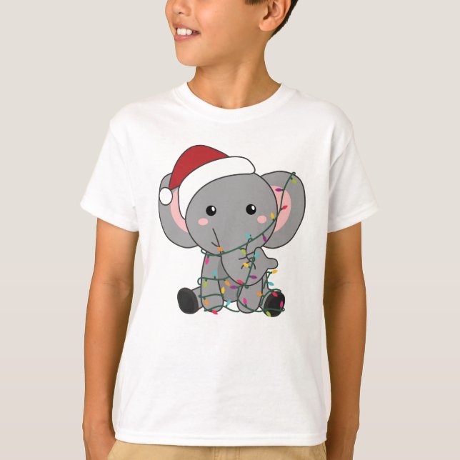 Elefanter (Elephant jul Snö Winter Animals Elephan T Shirt (Framsida)