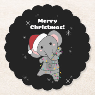 Elefanter (Elephant jul Snö Winter Animals Elephan Underlägg Papper