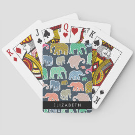 Elefanter, Elephant Mönster, ditt namn Casinokort