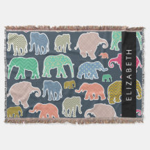 Elefanter, Elephant Mönster, ditt namn