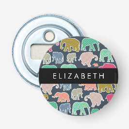 Elefanter, Elephant Mönster, ditt namn Flasköppnare