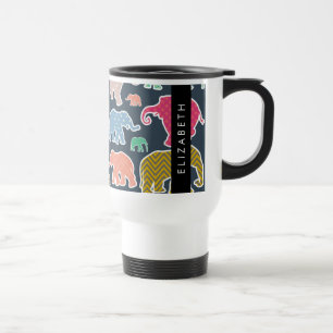 Elefanter, Elephant Mönster, ditt namn Resemugg