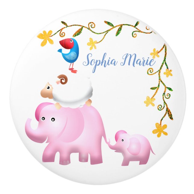 Elefanter, får och fågel från Torn Knopp (Framsidan)