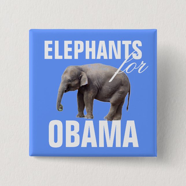 Elefanter för Obama Knapp (Framsida)