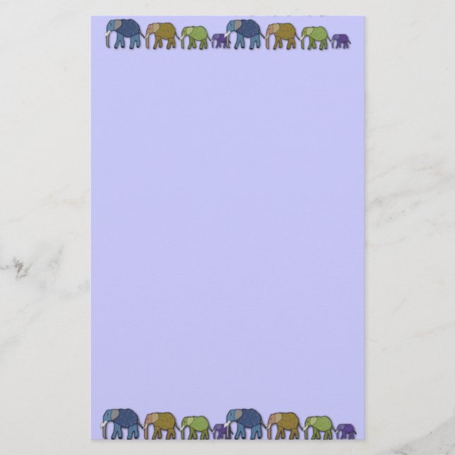 Elefanter glömmer aldrig brevpapper (Framsida)