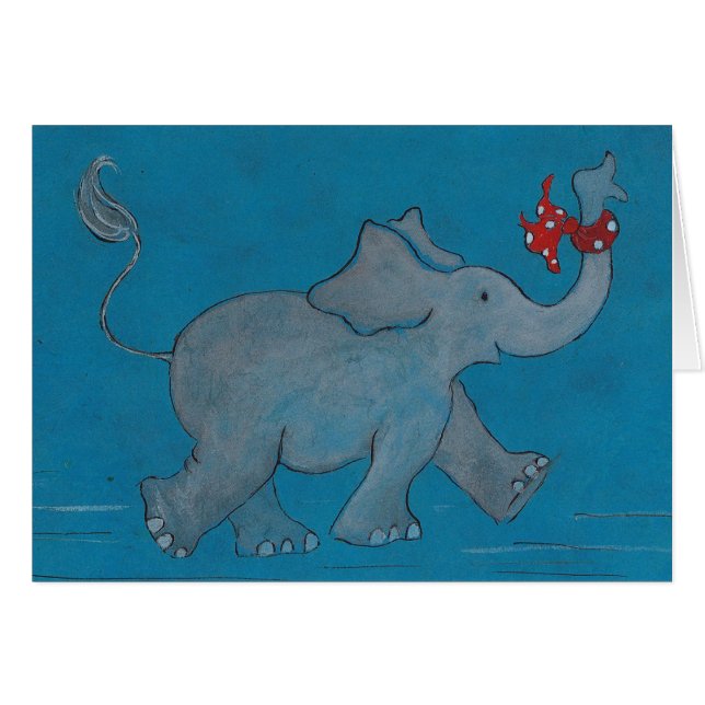 Elefanter glömmer aldrig hälsningskort (Framsidan Horizontal)