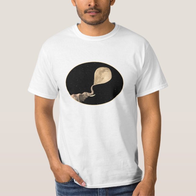 Elefanter gör helmåne t-shirt (Framsida)
