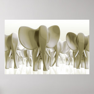 Elefanter! (Guld- version) Poster
