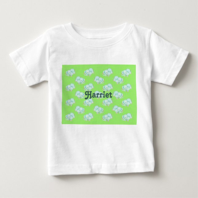 Elefanter i gräs-baby t-shirt (Framsida)