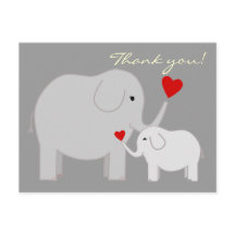 Elefanter i grått tack-kort