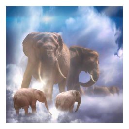 Elefanter i himlen fototryck
