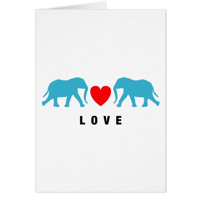 Elefanter i Kärlek Hälsningskort (Framsidan)