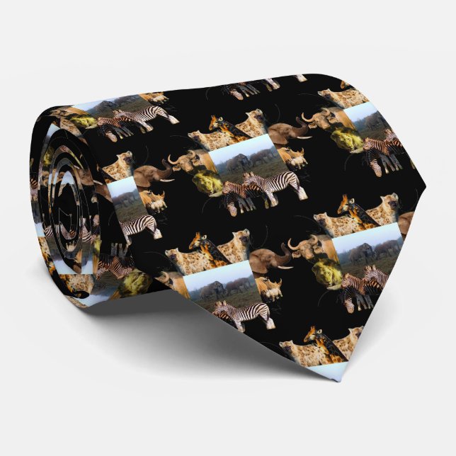 Elefanter i Mist Wildlife Ram Neck Tie Slips (Rullad)