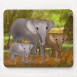 Elefanter i rainforesten Mousepad Musmatta