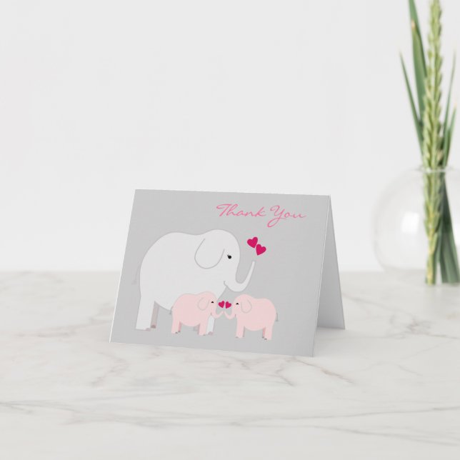 Elefanter i Rosa Twillingar Tack (Framsida)