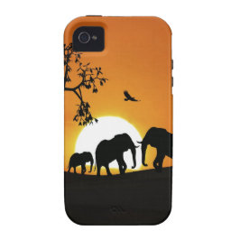Elefanter i sunset iPhone 4 fodral