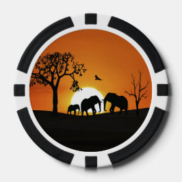 Elefanter i sunset poker marker