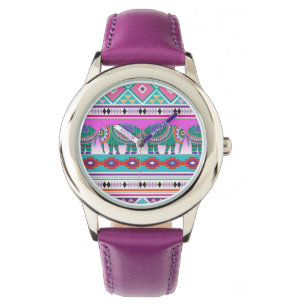 Elefanter med Aztec Mönster Cute Armbandsur
