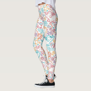 Elefanter och blommor i baby leggings