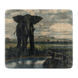 Elefanter och en panter i Indiska öknen