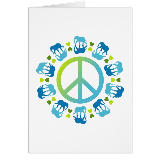 Elefanter och fred hälsningskort (Framsidan)