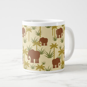 Elefanter och Handflatan i Kamouflage Jumbo Mugg