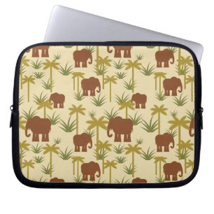 Elefanter och handflatan i kamouflage laptop sleeve