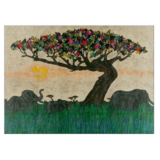 Elefanter på Flygplan av Afrika (Framsidan)