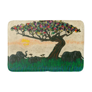 Elefanter på Flygplan av Afrika Badrumsmatta