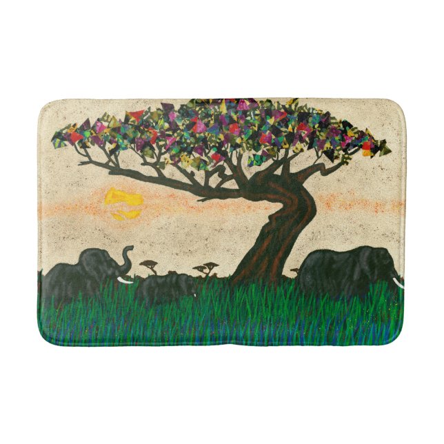 Elefanter på Flygplan av Afrika Badrumsmatta (Framsidan)