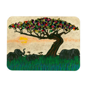 Elefanter på Flygplanen av Afrika Magnet