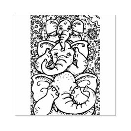 ELEFANTER SER INGEN EVIL GUBBER FRIMÄRKE STÄMPEL