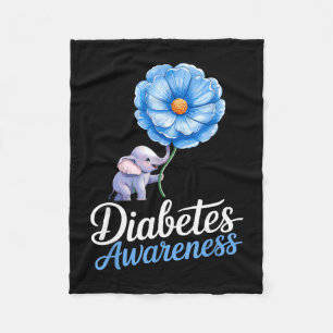 Elefanter solrosor diabetes medvetenhet dag fleecefilt