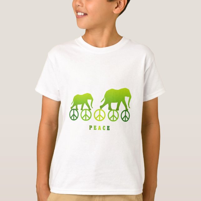 Elefanter som går i fred tee shirt (Framsida)