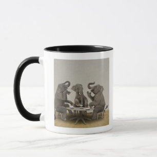 Elefanter som har teapartyet mugg