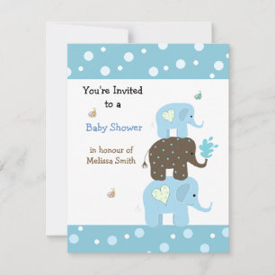 Elefanter som staplas Baby Shower-inbjudan Inbjudningar