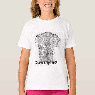 Elefanter T-Shirt för barn - Jag älskar elefanter