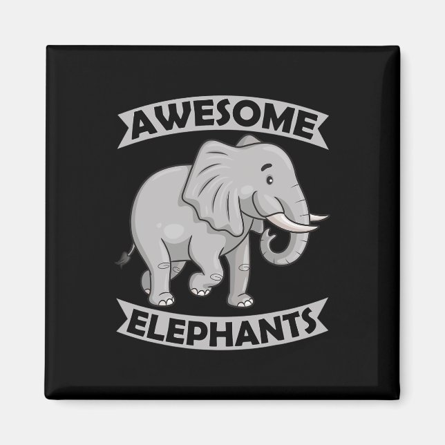 Elefanter Zoo Cirkus Kul Elefant Konservativ  Magnet (Framsidan)