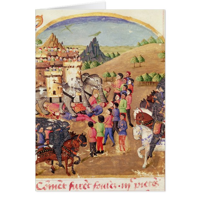 Elefanterna av krig hälsningskort (Framsidan)