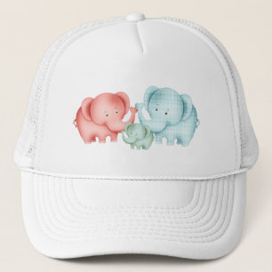 Elefanternas familj Mamma Pappa och Baby Keps