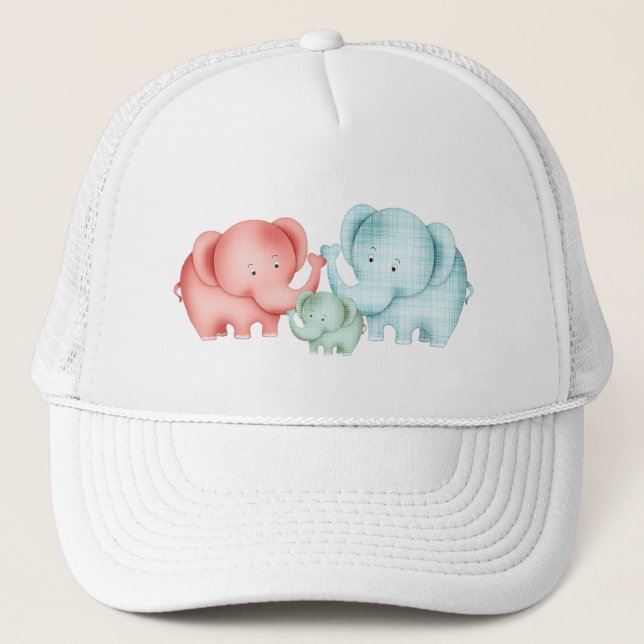 Elefanternas familj Mamma Pappa och Baby Keps (Framsida)