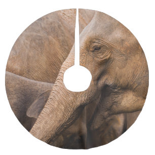 Elefantfamilj: Majestic Wildlife Julgransmatta Borstad Polyester