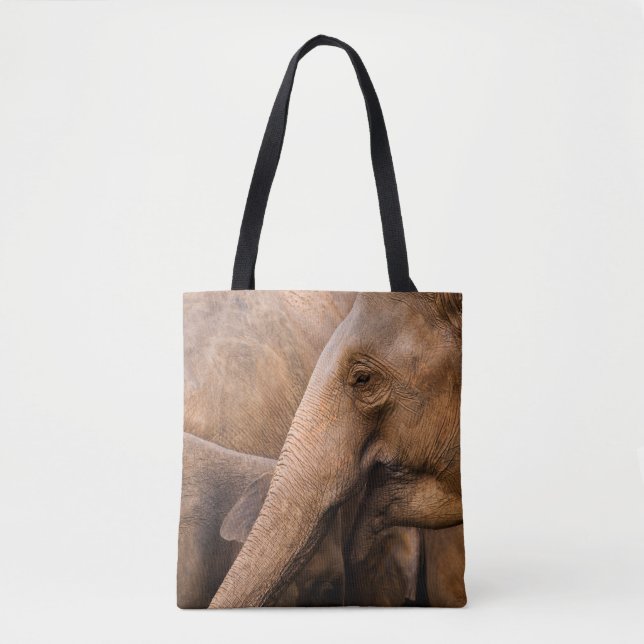 Elefantfamilj: Majestic Wildlife Tygkasse (Framsida)