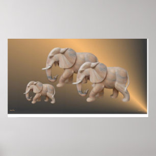 Elefantfamiljen Poster