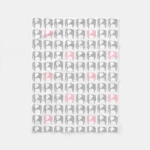 Elefantfilt - grått och rosor