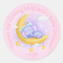 Elefantflicka Söt Baby Shower Gunstickrar