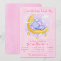 Elefantflicka Söt lilla jordnöt Baby Shower