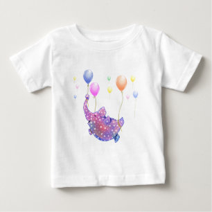 Elefantflyg med Balloons Funny Baby T-Shirt